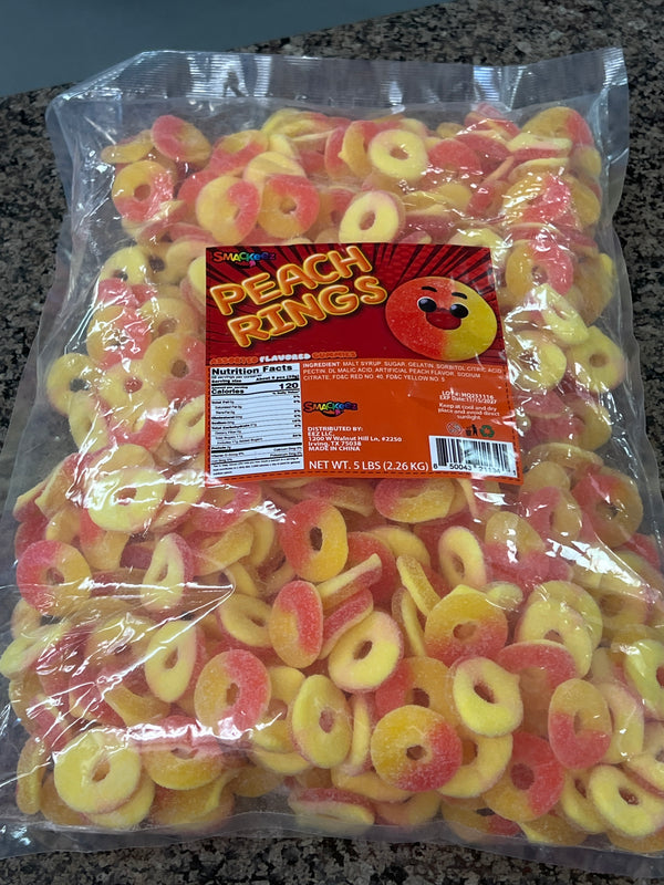 PEACH RINGS 5 LBS