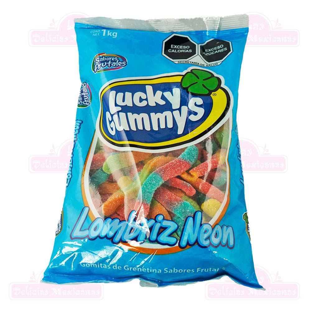 Lucky Gummys Lombriz Neon 1kilo