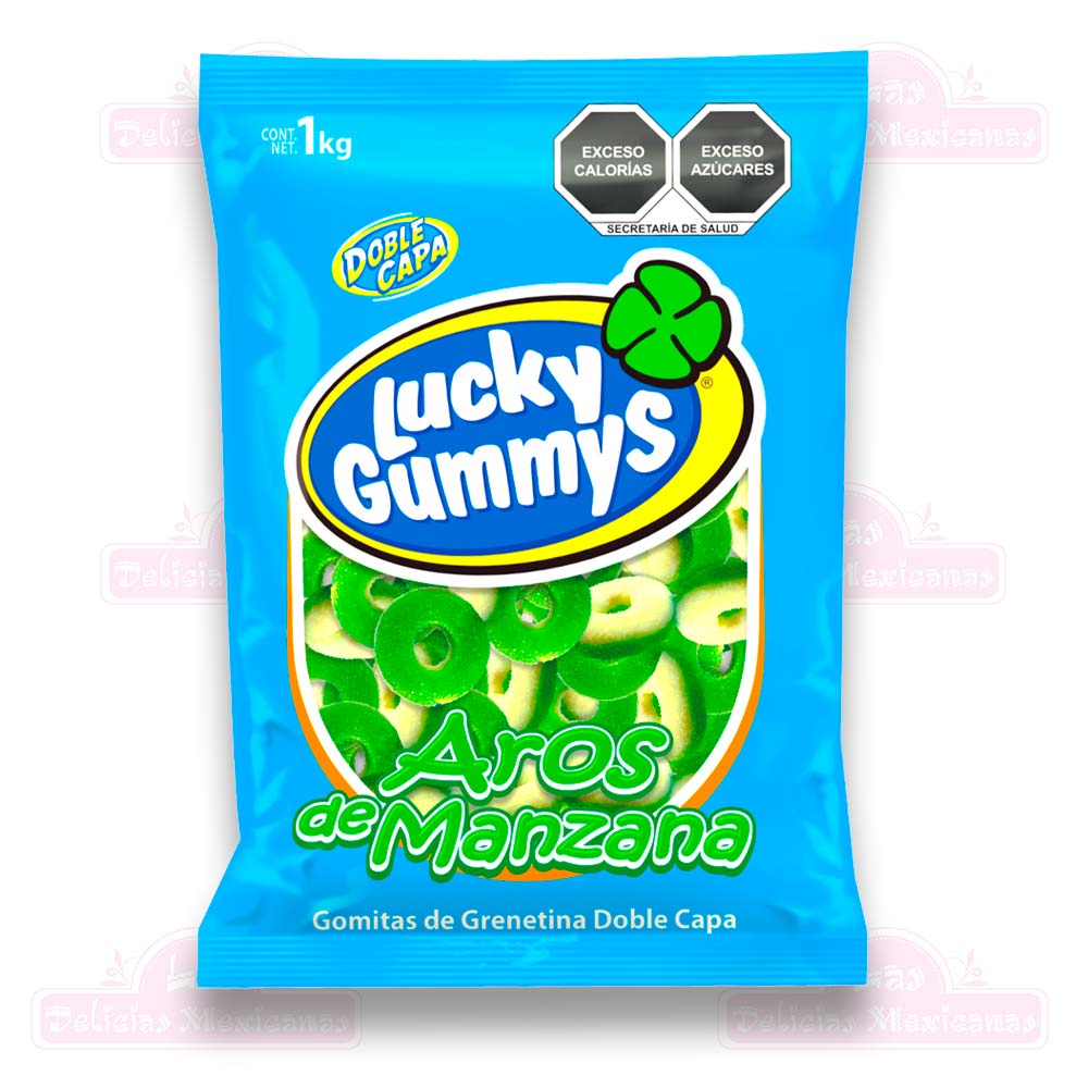Lucky Gummys Aros De Manzana 1kilo