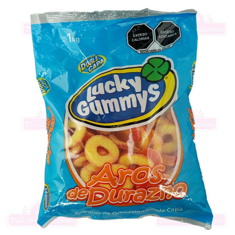 Lucky Gummys Aros De Durazno 1kilo