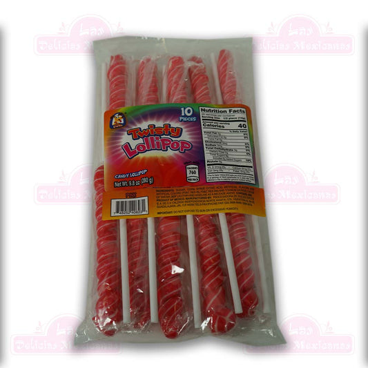 Twisty Lollipop Pink (10pcs) 280g