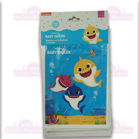 Bolsitas Para Dulces Baby Shark 25pzs