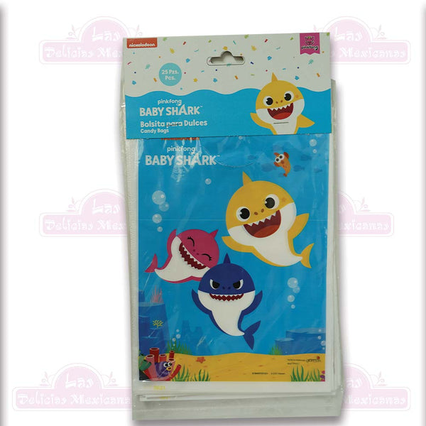 Bolsitas Para Dulces Baby Shark 25pzs