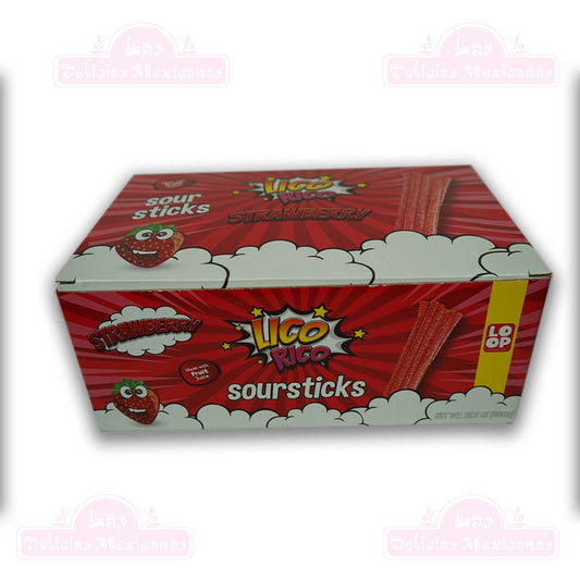 Lico Rico - Sour Sticks Stawberry -Case