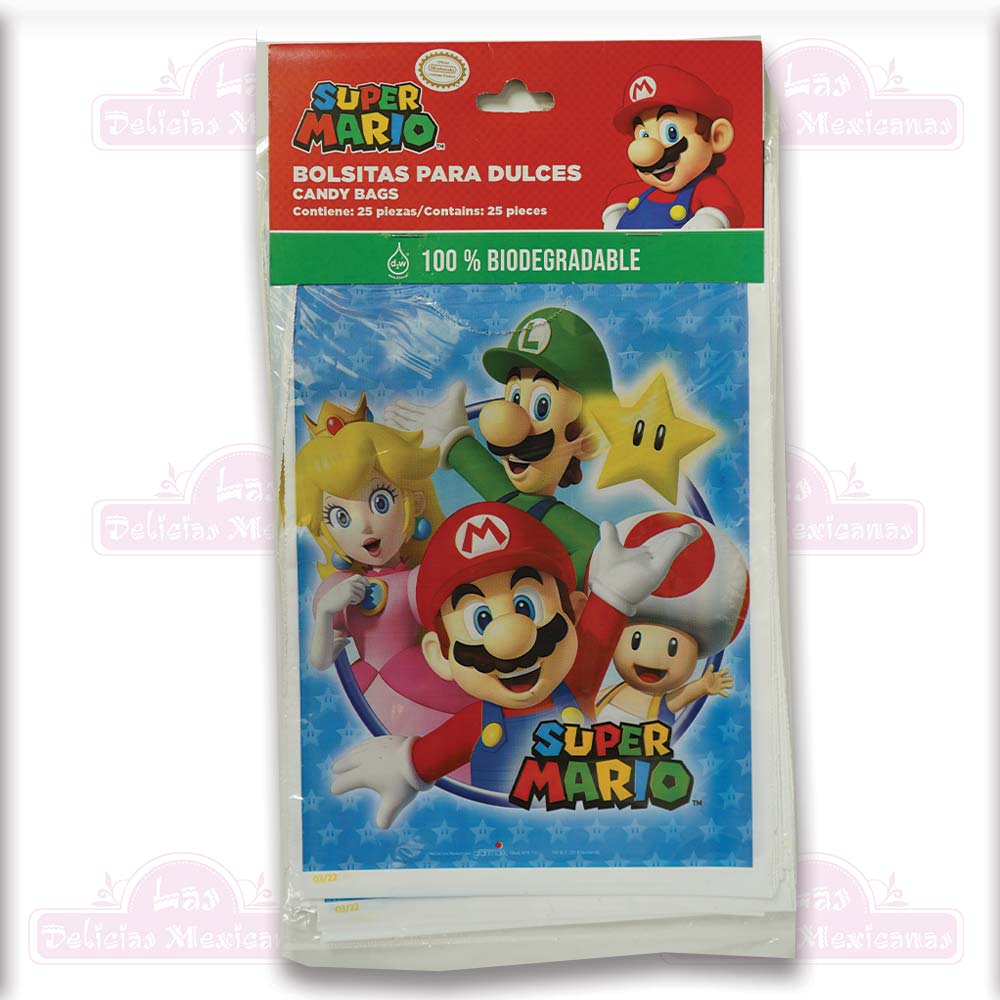 Bolsitas Para Dulces Super Mario 25pzs
