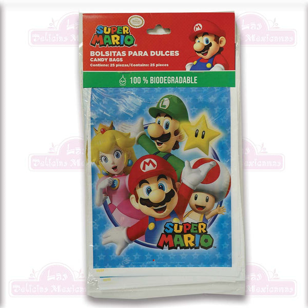 Bolsitas Para Dulces Super Mario 25pzs